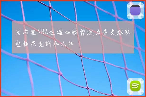 马布里NBA生涯回顾曾效力多支球队包括尼克斯和太阳